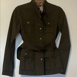 Banana Republic Olive Green Utility Belted Jacket